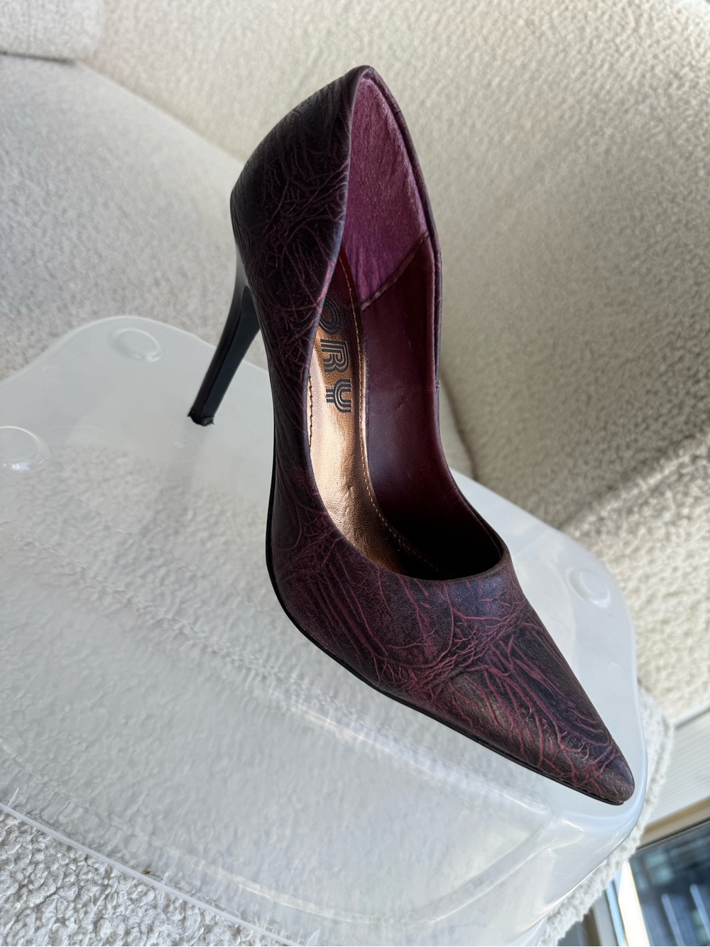 Purple/black textured stilettos Size 7